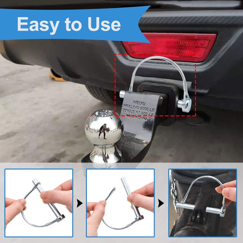 INCREWAY 10pcs Wire Lock Pin, 1/4" Heavy Duty Safety Coupler Shaft Locking Pin Hitch Pto Pin Round Loop Wire Lock Trailers Pin for Farm Lawn Garden - Image 5
